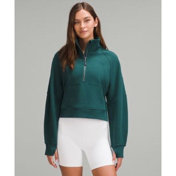 Lululemon Tops - Lululemon Scuba Oversized Half Zip Hoodie in Teal Green - M/L